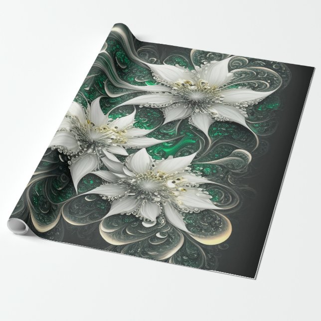 Deep Emerald Wrapping Paper (Unrolled)