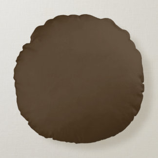 Deep Espresso Brown Decorative Round Cushion