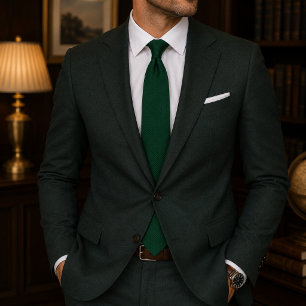 Deep Evergreen Herringbone Tie