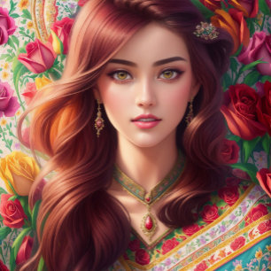 Deep Feelings of Love with Roses and Tulips - Cushion