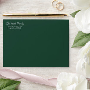 Deep Forest And Silver Mist Customizable Wedding Envelope