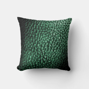 Deep Forest Green Metalic Leather Design-Solid Cushion