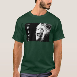 Deep Forest Green Modern Pop Art Lion Template T-Shirt