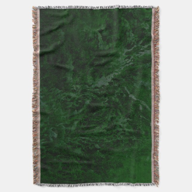 Deep Forest Green Throw Blanket (Front Vertical)