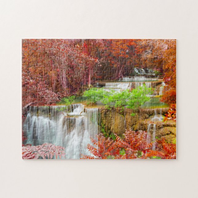 Deep Forest Waterfall Jigsaw Puzzle (Horizontal)
