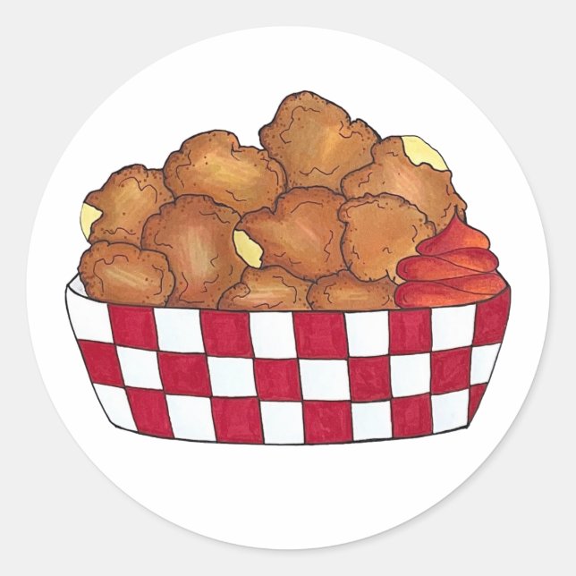 Deep Fried Cheese Curds Minnesota Wisconsin Food  Classic Round Sticker (Front)