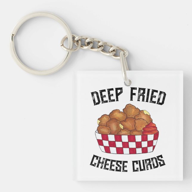 Deep Fried Cheese Curds Minnesota Wisconsin Food  Key Ring (Front)