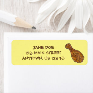 Deep Fried Chicken Leg Drumstick Foodie Soul Food Return Address Label