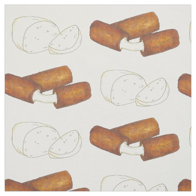 Deep Fried Mozzarella Sticks Cheese Food Foodie Fabric (Swatch)