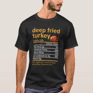 Deep Fried Turkey Nutrition Food Facts Thanksgivin T-Shirt