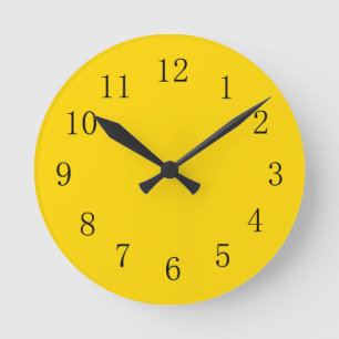 Deep Golden Yellow Kitchen Wall Clock