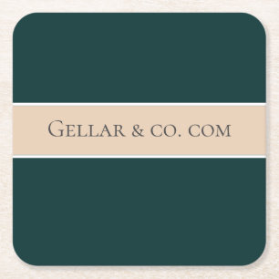 Deep Green and Cream Paper Coaster