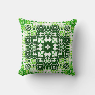 Deep Green Floral Echo Tile Geographic Pattern Cushion