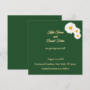 Deep Green Floral Wedding Save the Date Invitation