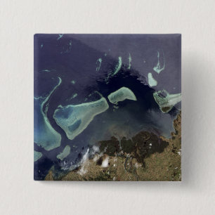 Deep green forest on land 15 cm square badge