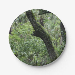 Deep Green Forest Paper Plate