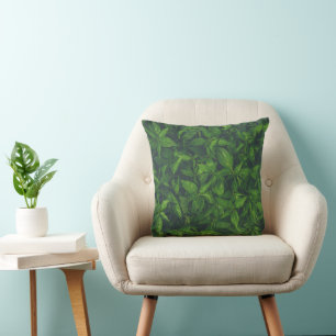 Deep Green Leaves Cushion