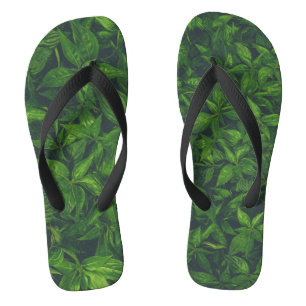 Deep Green Leaves Thongs