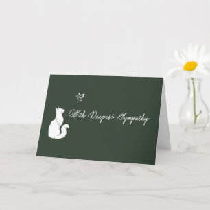 Deep Green Loss of Cat With Deepest Sympathy Card