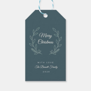 Deep Green Olive Christmas Gift Tags