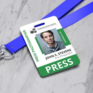 Deep Green Photo & Logo Press ID Badge
