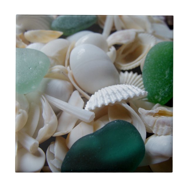 Deep Green Sea Glass Ceramic Tile (Front)