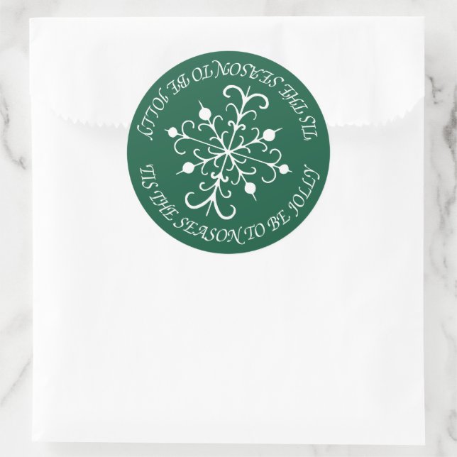 Deep Green Snowflake Stickers (Bag)