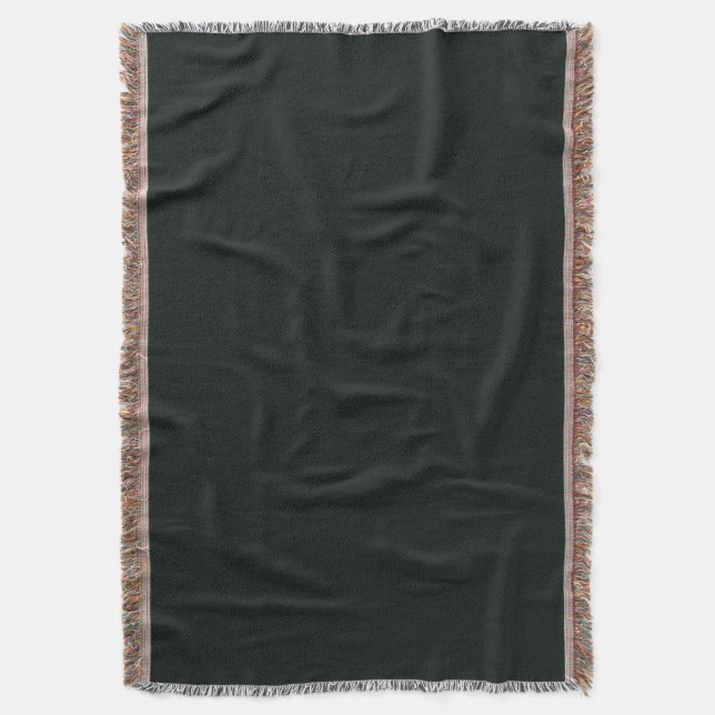 Deep Green Solid Plain Color Throw Blanket (Front Vertical)