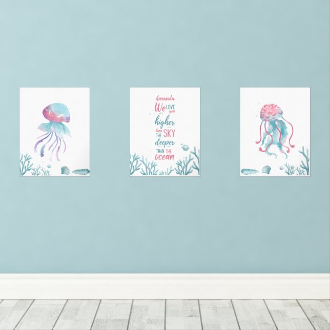 Deep Green Turquoise Love Customisable (Wood Floor)