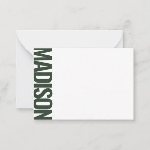 Deep Green Vertical Big Name Bold Typography Card