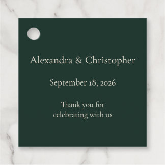 Deep Green Wedding Favour Tag