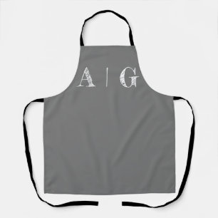 Deep Grey Beige and White Apron- Customisable  Apron