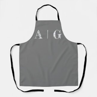 Deep Grey Beige and White Apron- Customisable Apron