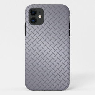 Deep Grey Steel Diamondplate Background iPhone 11 Case