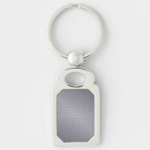 Deep Grey Steel Diamondplate Background Key Ring