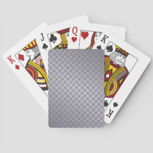 Deep Grey Steel Diamondplate Background Playing Cards