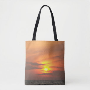 Deep Horizon Sunset Ocean Glow Tote Bag