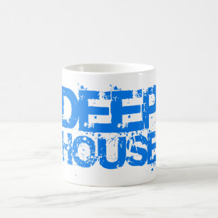 deep house music dj cup or mug blue design