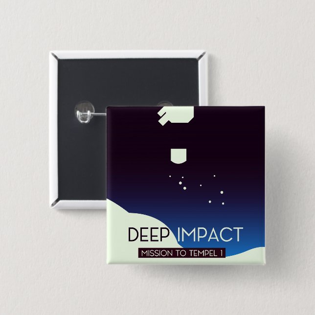 Deep Impact Space Art 15 Cm Square Badge (Front & Back)
