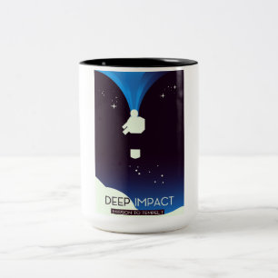 Deep Impact Space Art Two-Tone Coffee Mug
