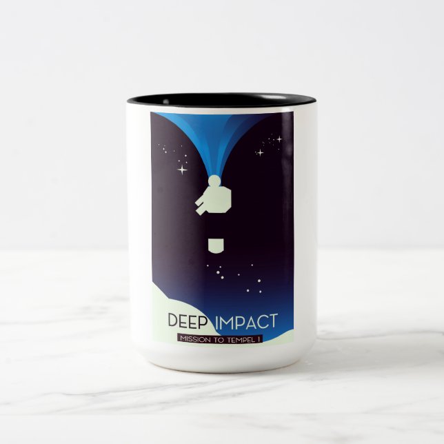 Deep Impact Space Art Two-Tone Coffee Mug (Center)
