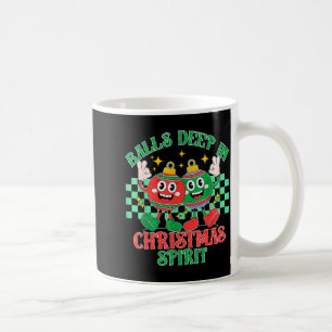 Deep In Christmas Bauble Festive Checkered Xmas Coffee Mug