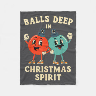 Deep In Christmas Srit Funny Retro Holiday Humor  Fleece Blanket