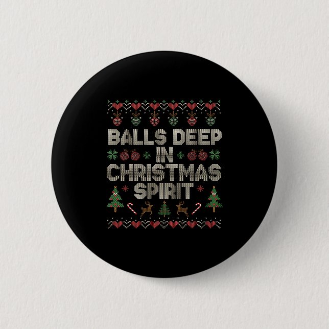 Deep In The Christmas Srit Couple Matching Christm 6 Cm Round Badge (Front)