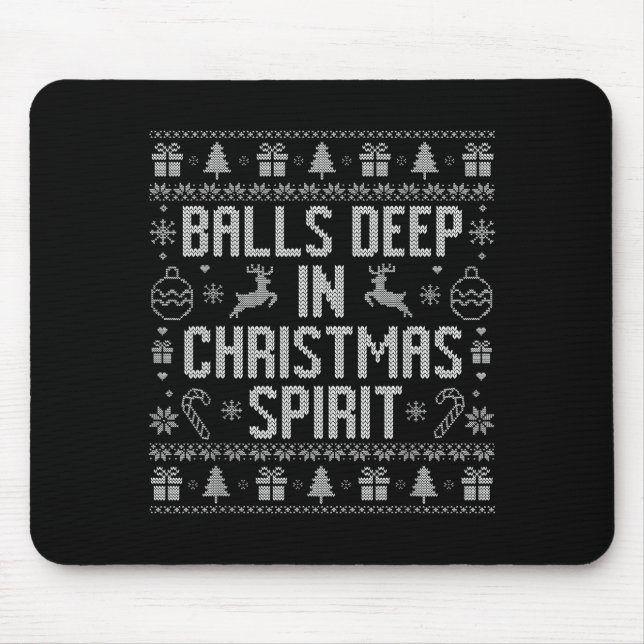 Deep In The Christmas Srit Couples Matching Ugly  Mouse Pad (Front)