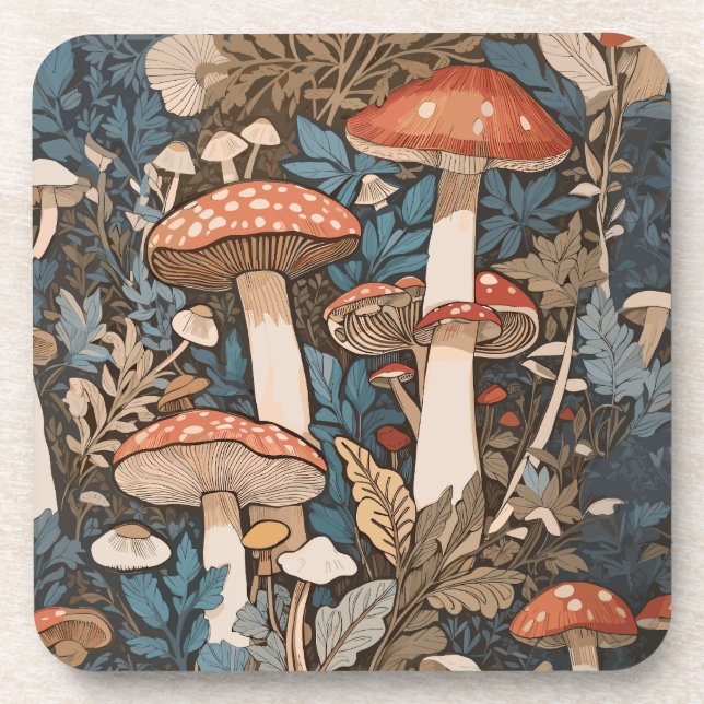 Deep In the Forest Mushrooms Coaster (Front)