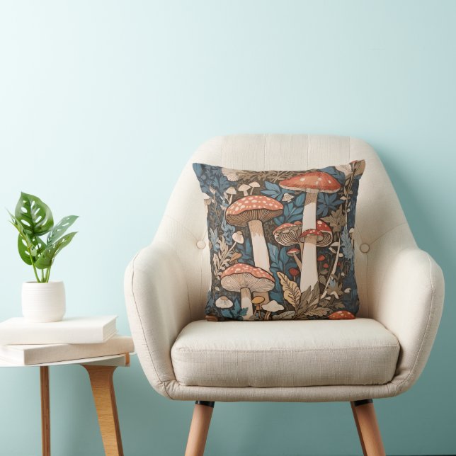 Deep In the Forest Mushrooms Cushion (Chair)
