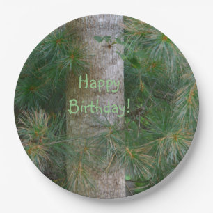 Deep In The Pines Happy Birthday Paper Plate