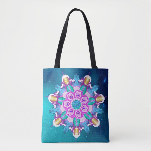 *~* Deep In The Universe Healing Peace Mandala Tote Bag (Front)
