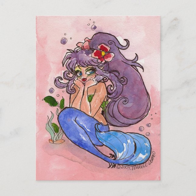 "DEEP" In Thought Postcard by Terrell Smith-Dorfeo (Front)